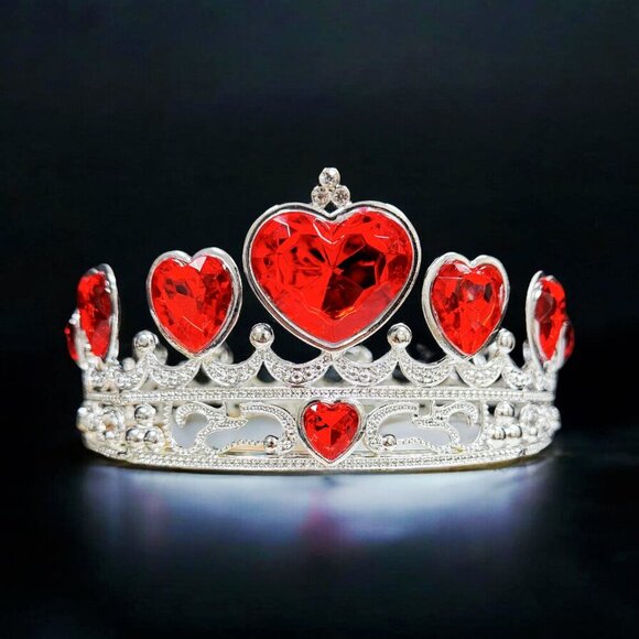 Queen of Heart Crown, Love Crown, Valentine Crown, Silver Crown, Wedding Crown main image 4
